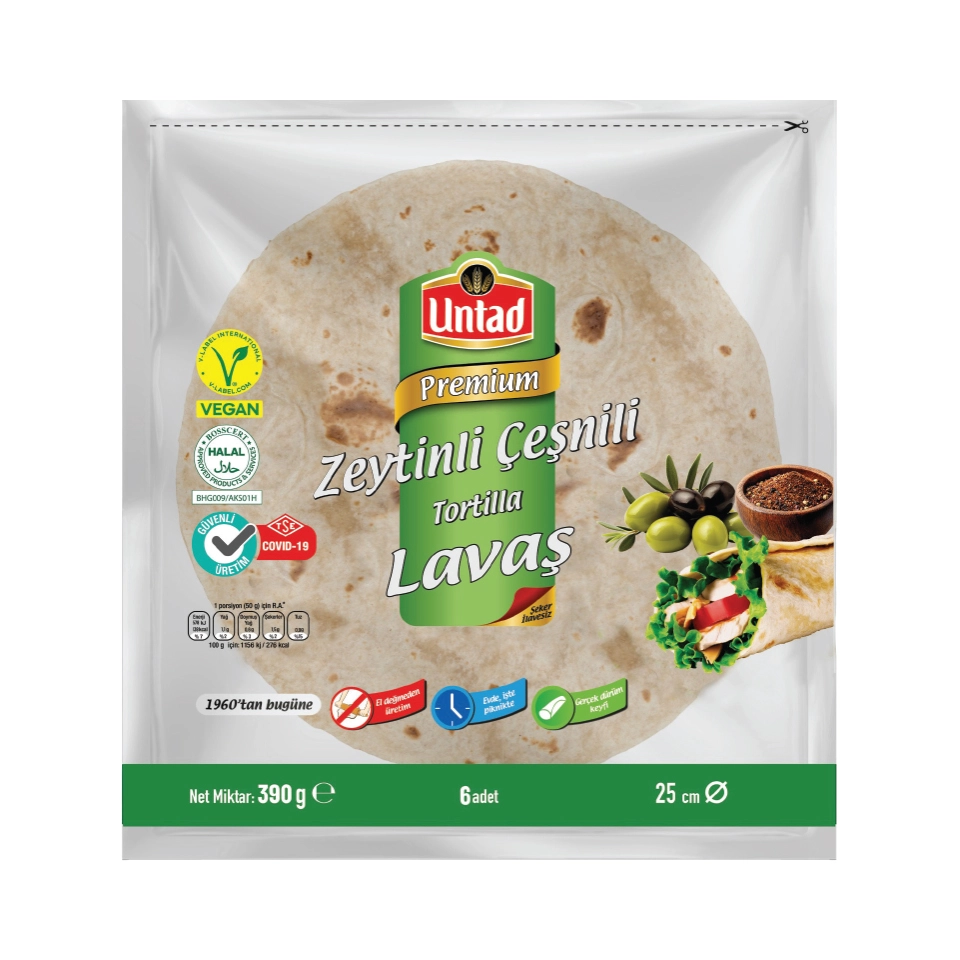 Untad Zeytinli Çeşnili Tortilla Lavaş 390 g