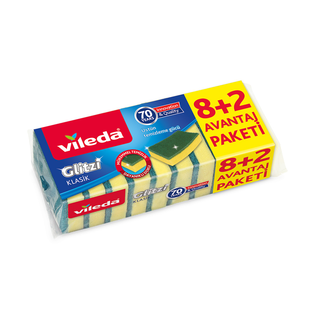 Vileda Yeşil Sünger Düz 8'li