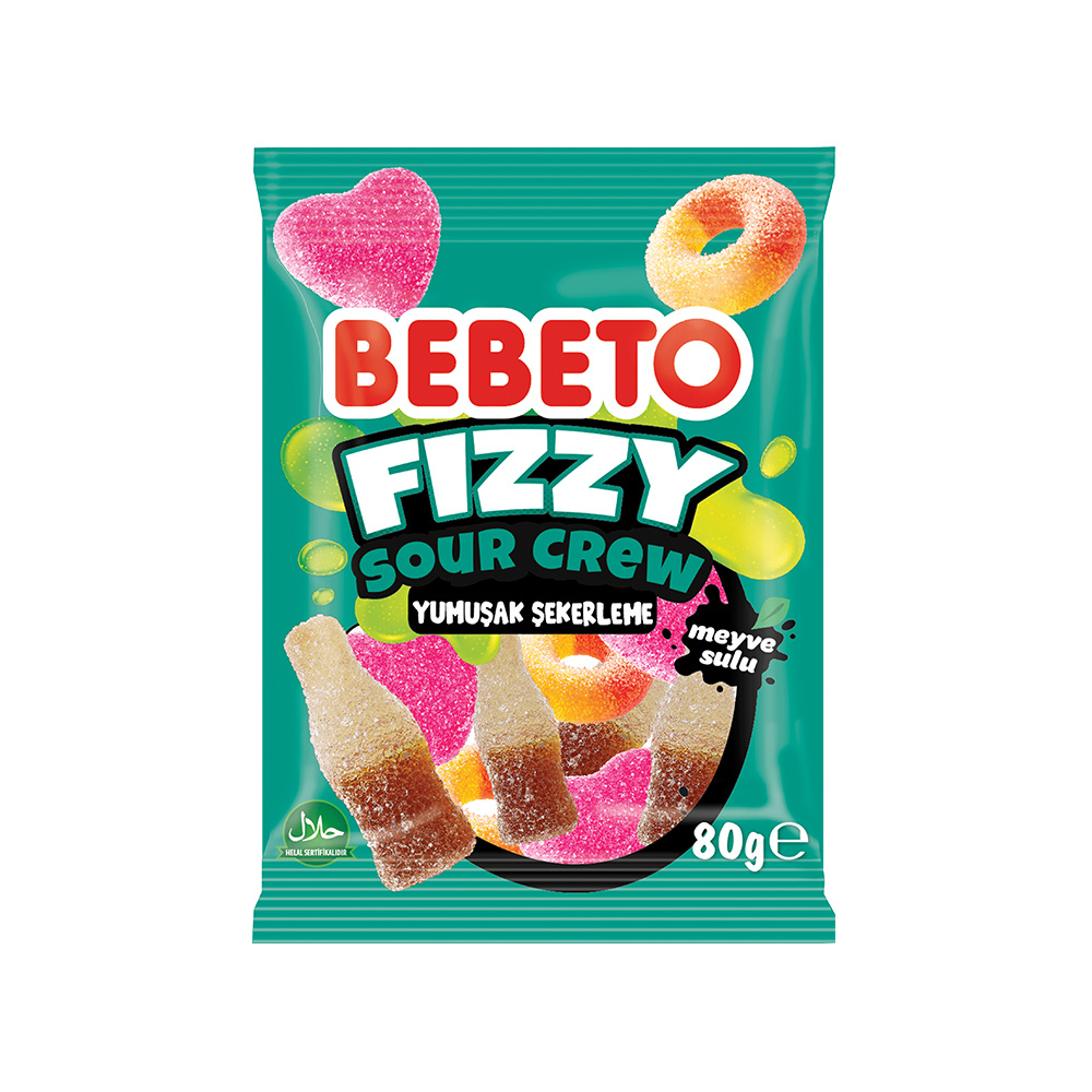 Bebeto Jelly Fizzy Sour Crew 80 gr
