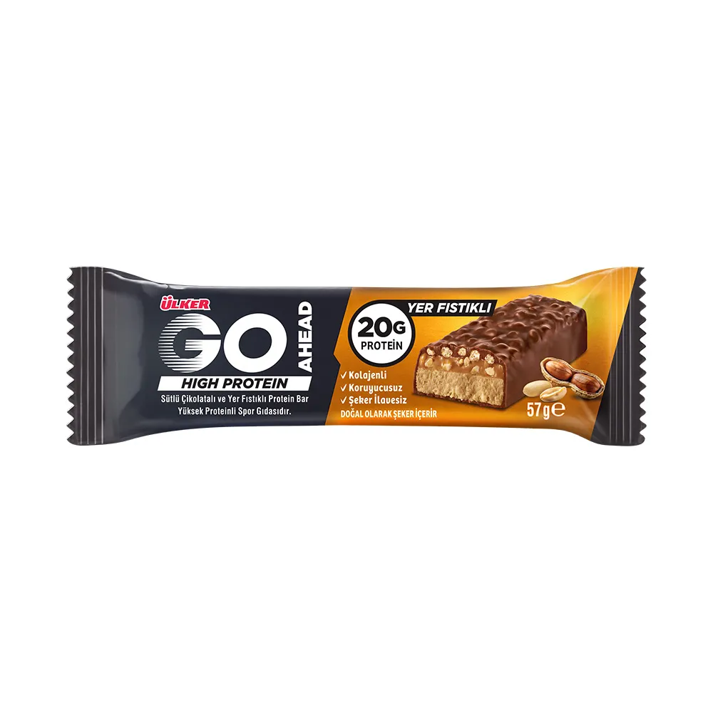 Ülker Go Ahead Hi Protein Bar Yer Fıstıklı 57 gr