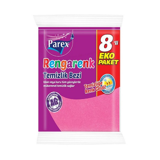 Parex Temizlik Bezi Rengarenk 8 li