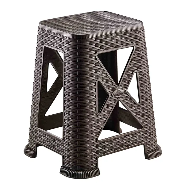 Rattan Tabure Koyu Kahve