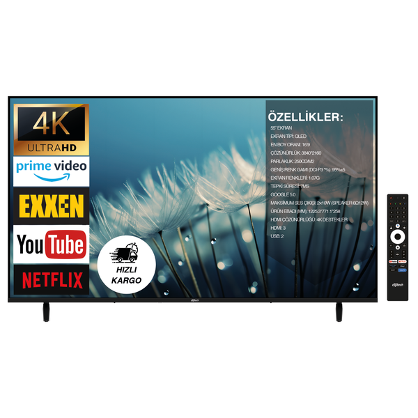Dijitech 55 Djq 12000 4k Uhd Qled Google Tv