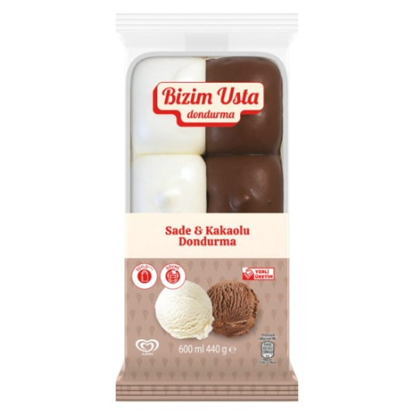 Bizim Usta Sade Kakao Dondurma 600 Ml