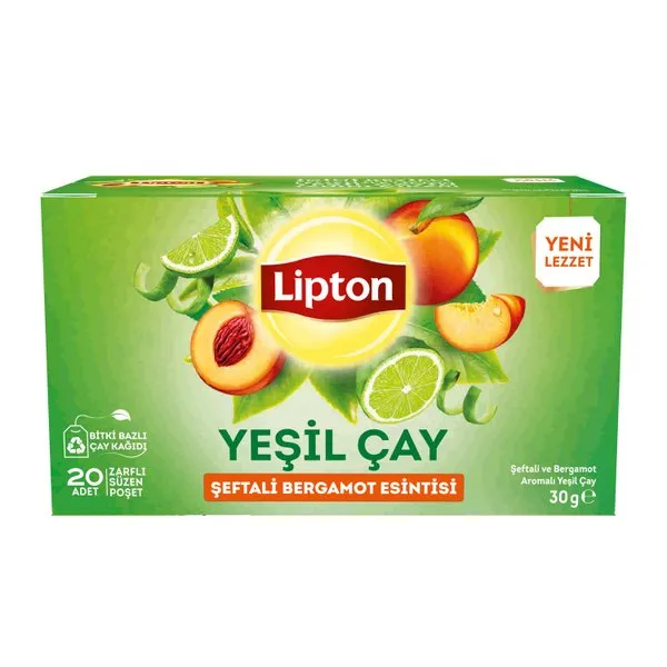 Lipton Yeşil Çay Şeftali Bergamot Esintisi 20'li