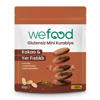Wefood Kakao & Yer Fıstığı Glutensiz Mini Kurabiye 60 G