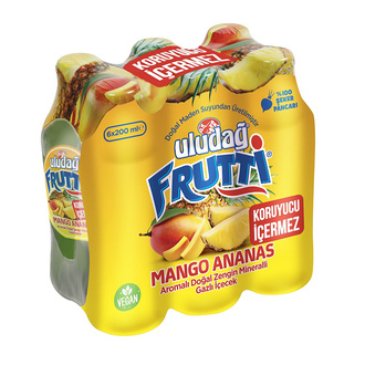 Uludağ Frutti Mango & Ananas Aromalı Gazlı İçecek 6 x 200 Ml