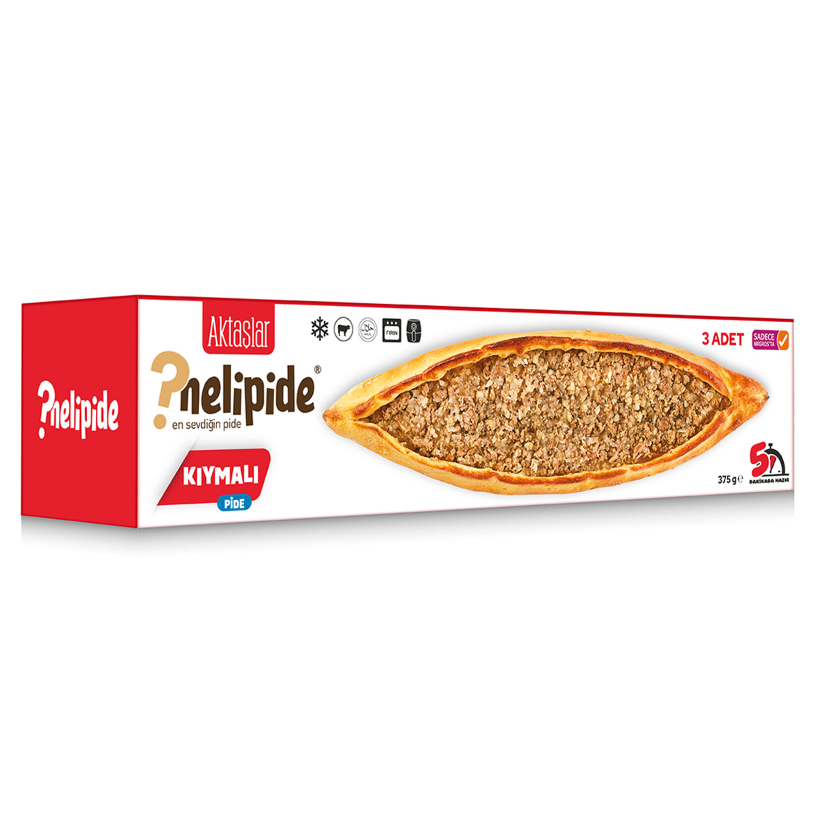 Nelipide Kıymalı Pide 3 Adet 375 G
