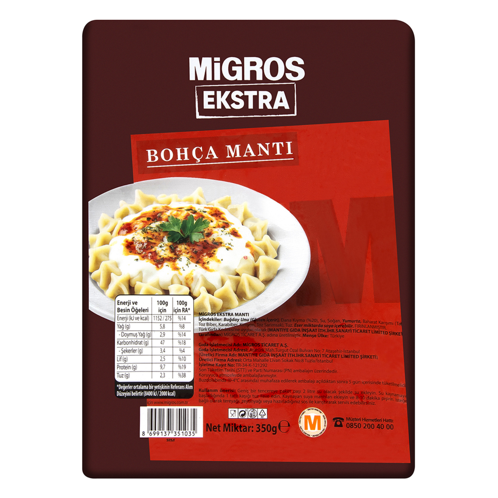 Migros Ekstra Mantı 350 G