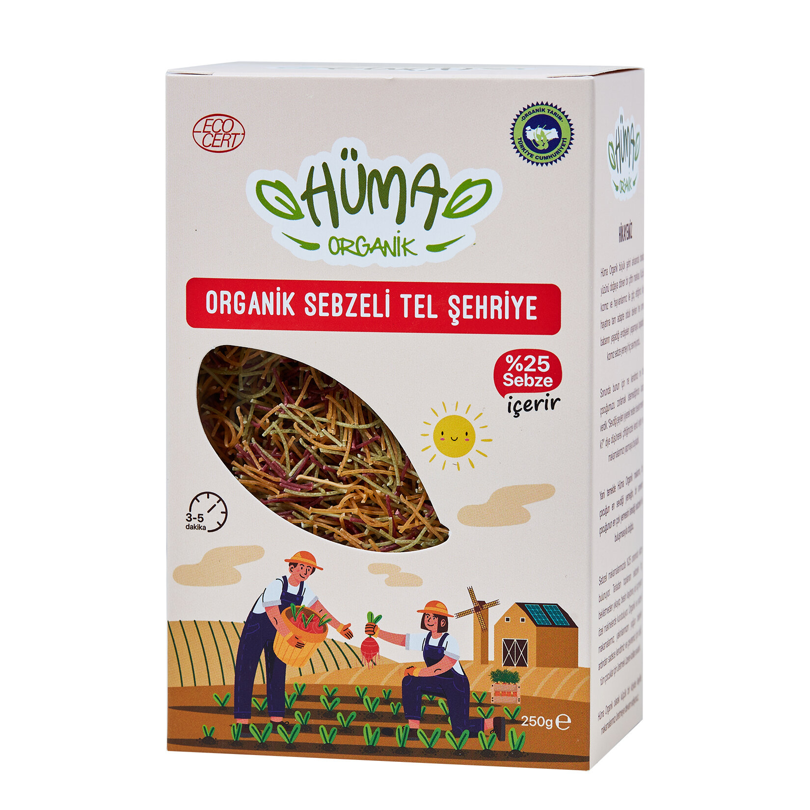 Hüma Organik Sebzeli Tel Şehriye 250 G