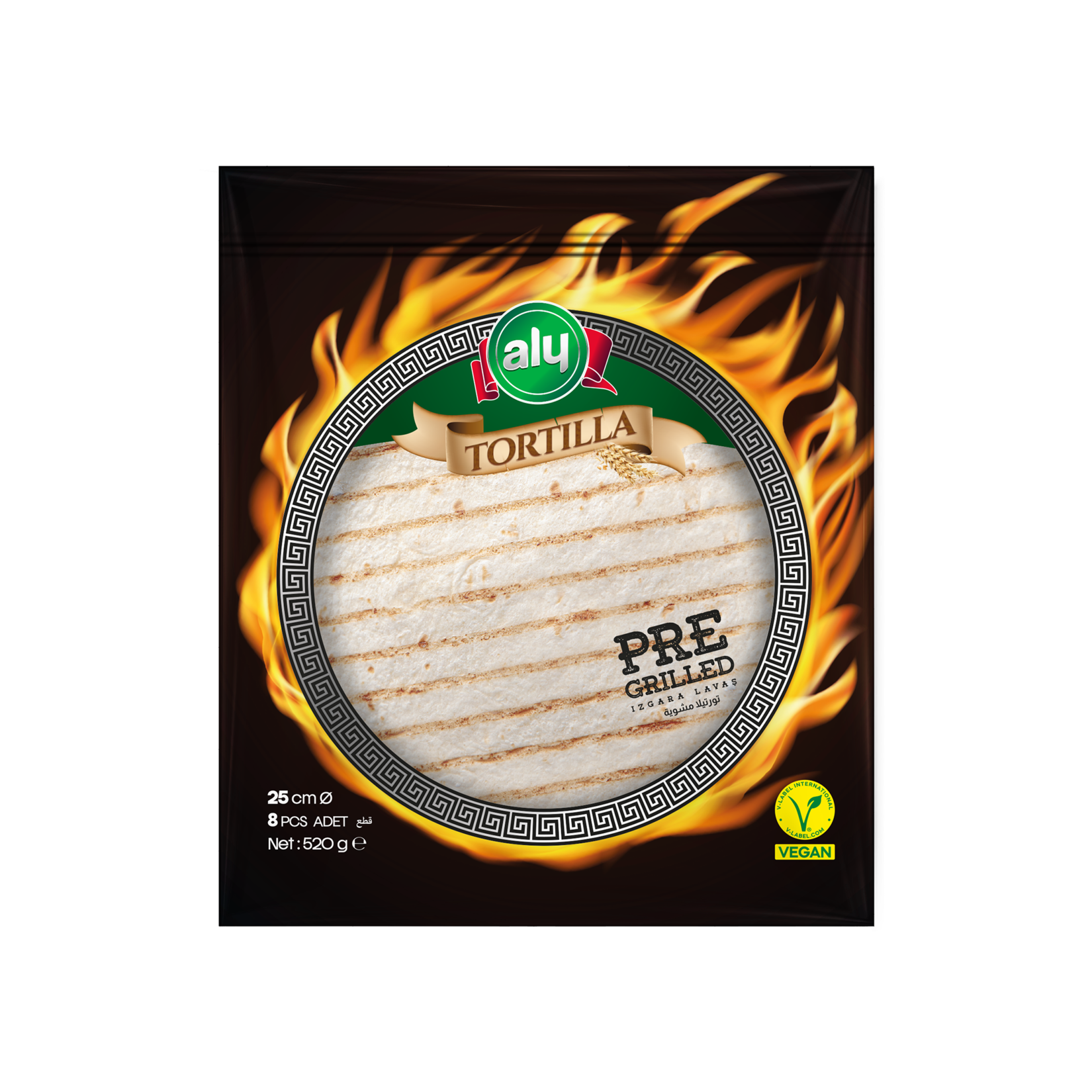 Aly Tortilla Lavaş Grılled 2 5Cm 8'li 520 G