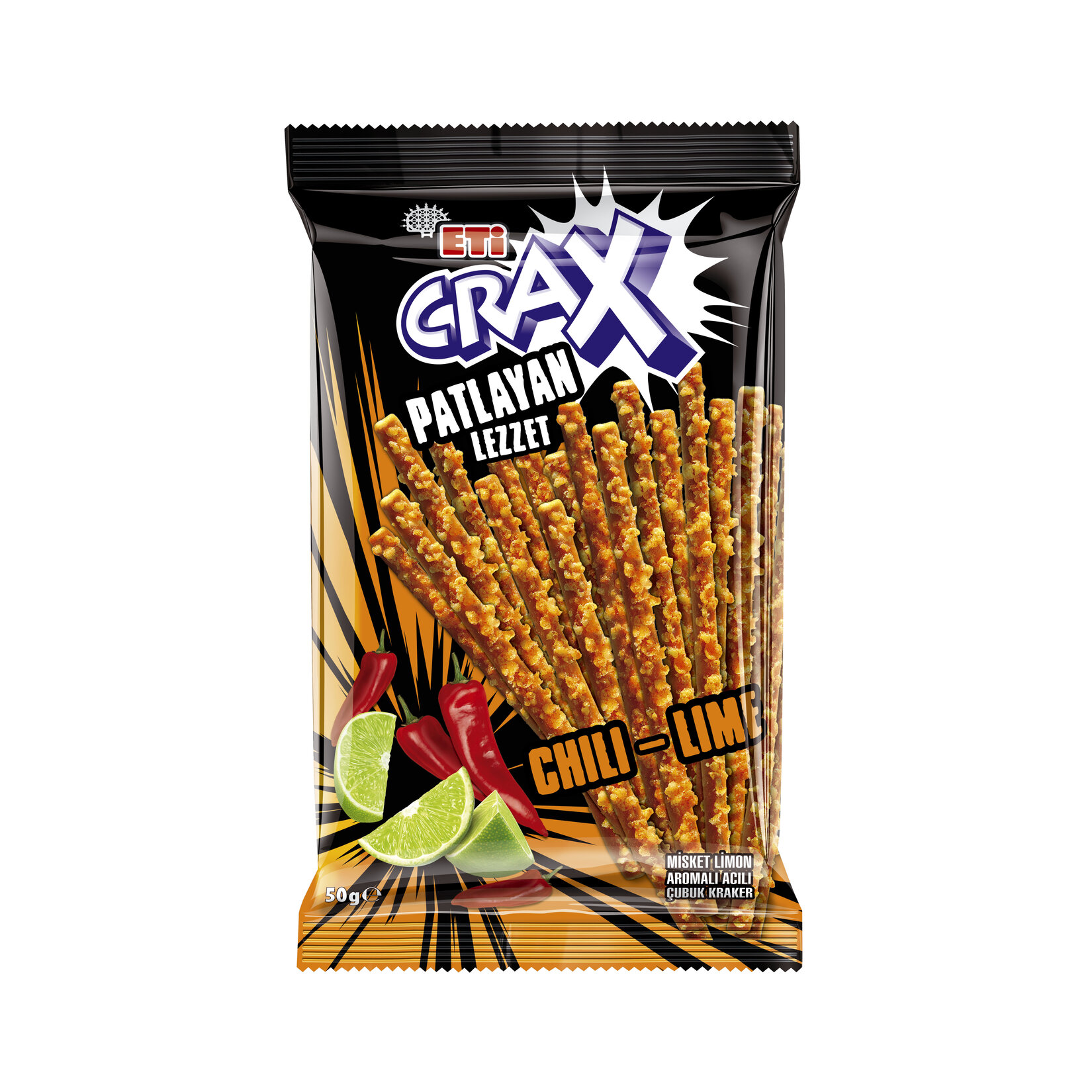 Eti Crax Misket Limon Aromalı Acılı Çubuk Kraker 50G