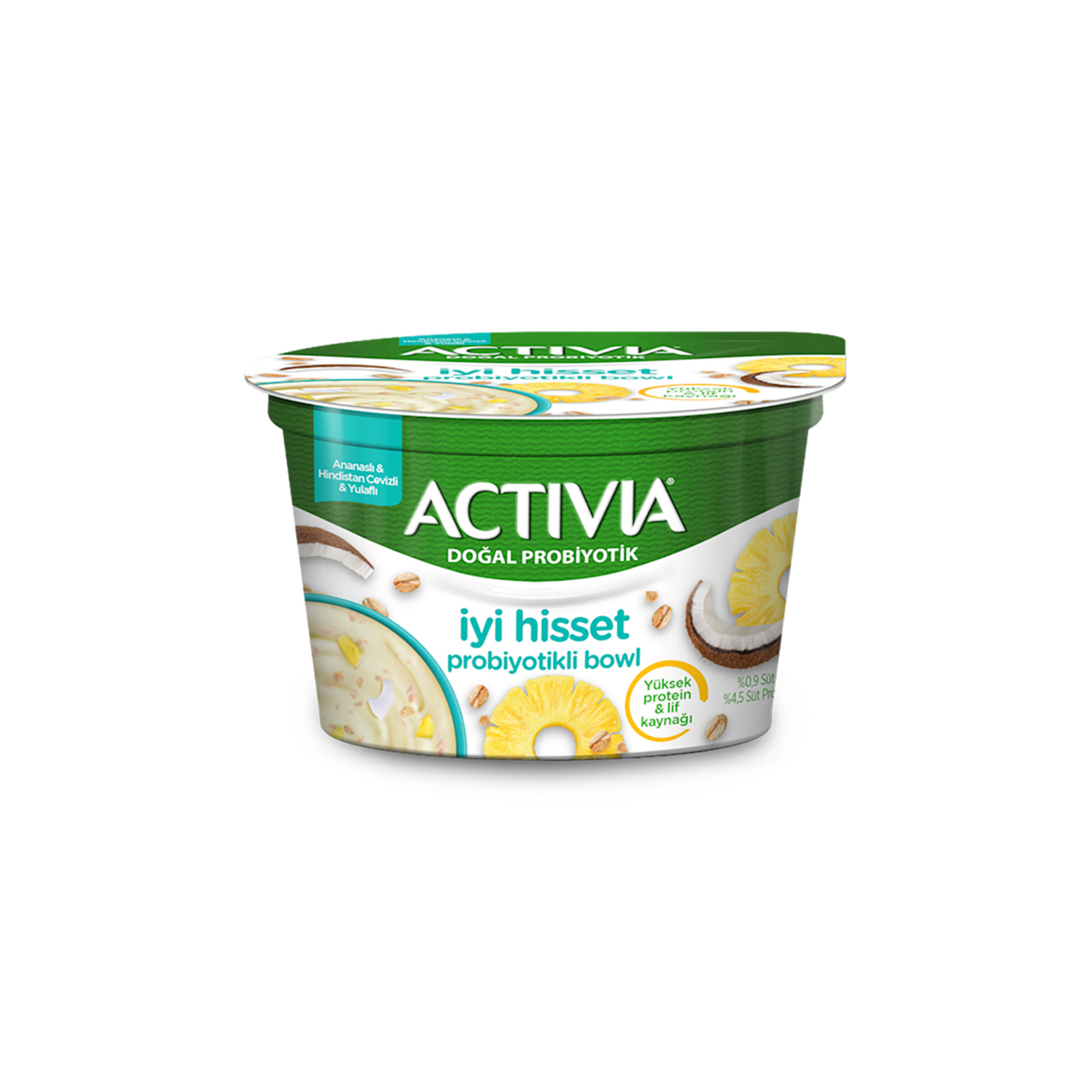 Activia İyi Hisset Ananaslı Hindistan Cevizli Yulaflı Probiyotikli Bowl 150 G