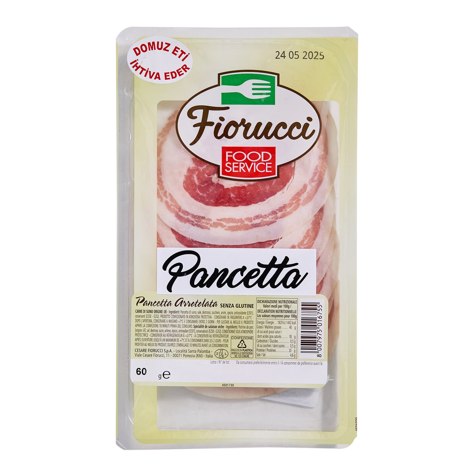 Fiorucci Arrotolata Domuz Pancetta 60 G