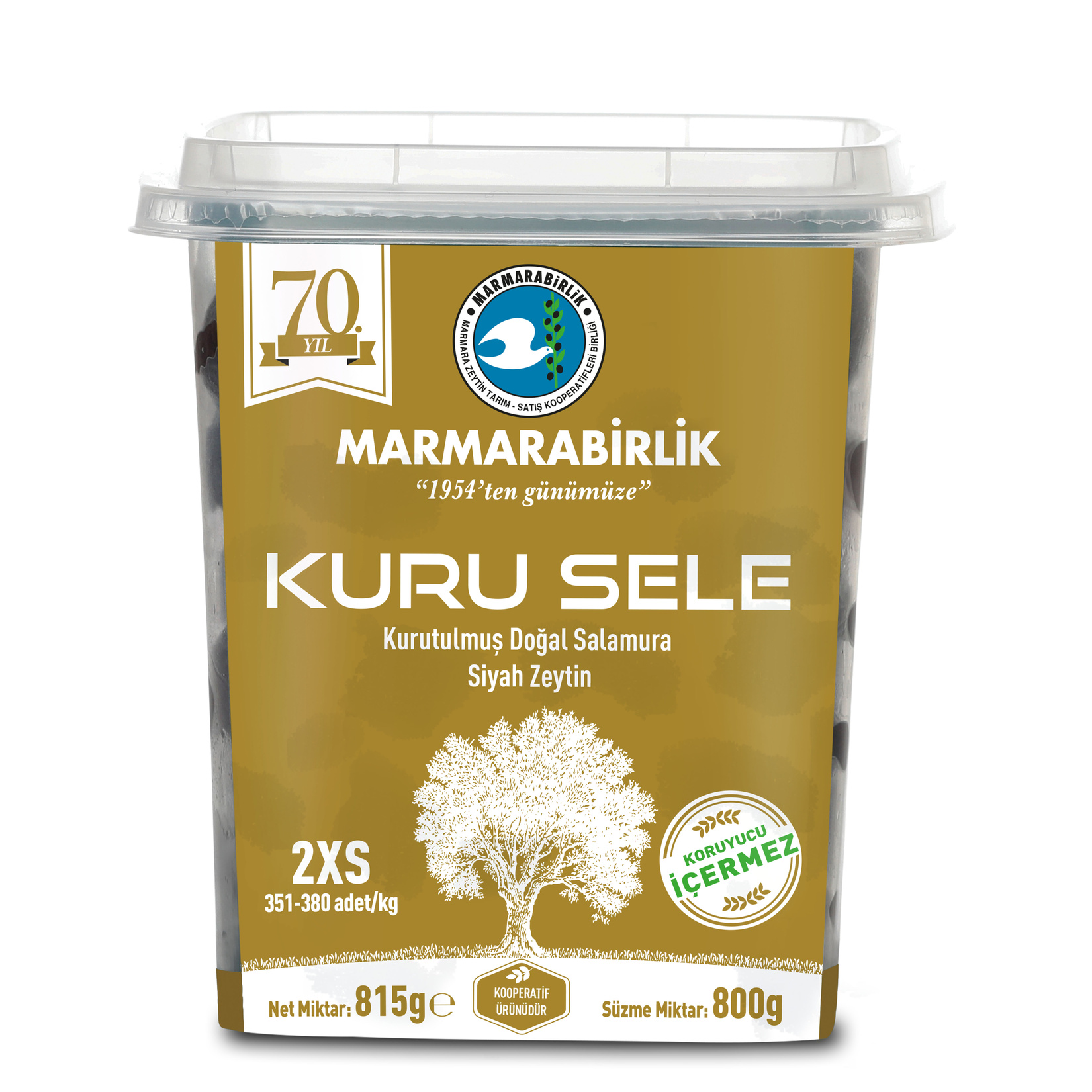 Marmarabirlik Kuru Sele Zeytin 351 - 380 Ad/Kg 800 G