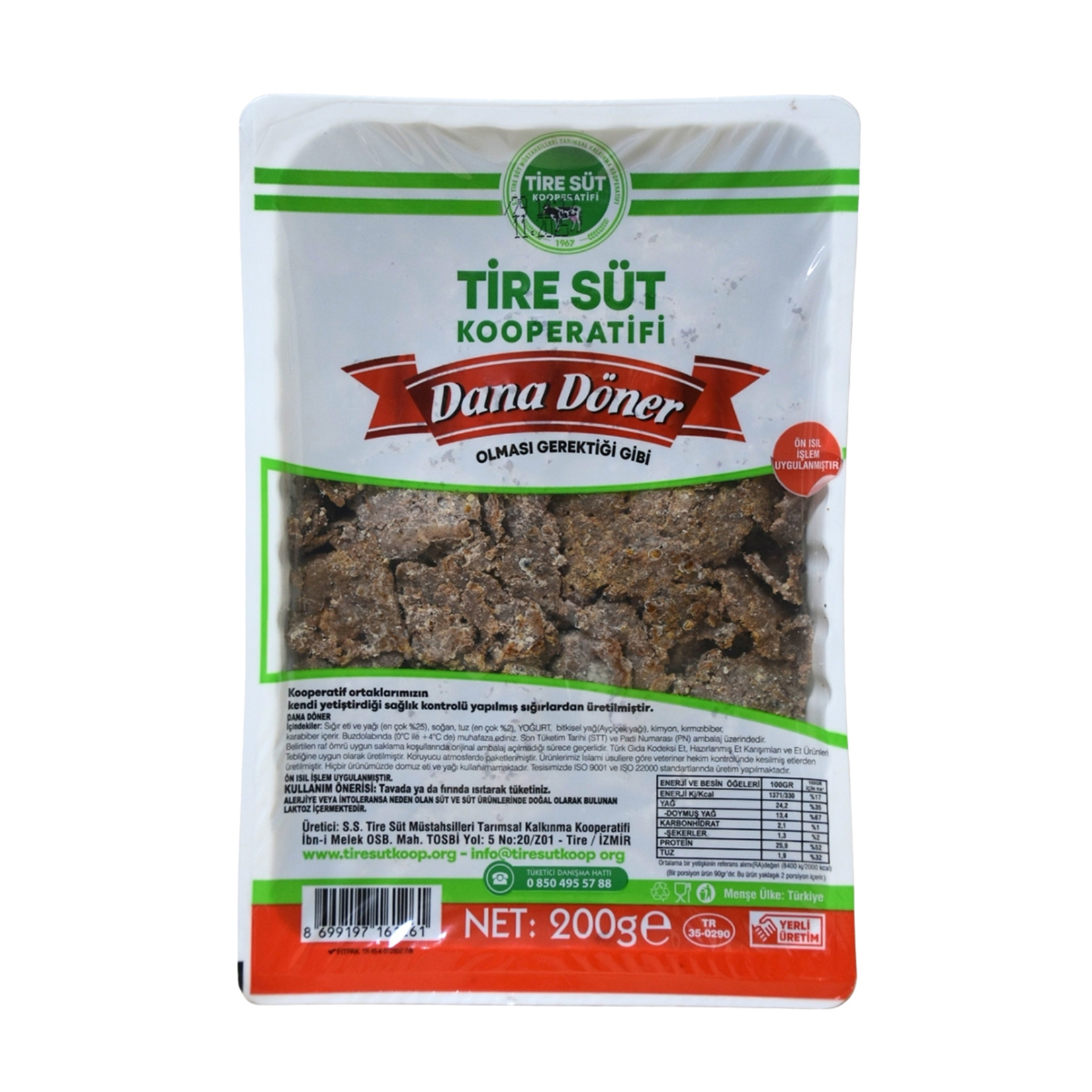 Tire Süt Kooperatifi Dana Döner 200 g