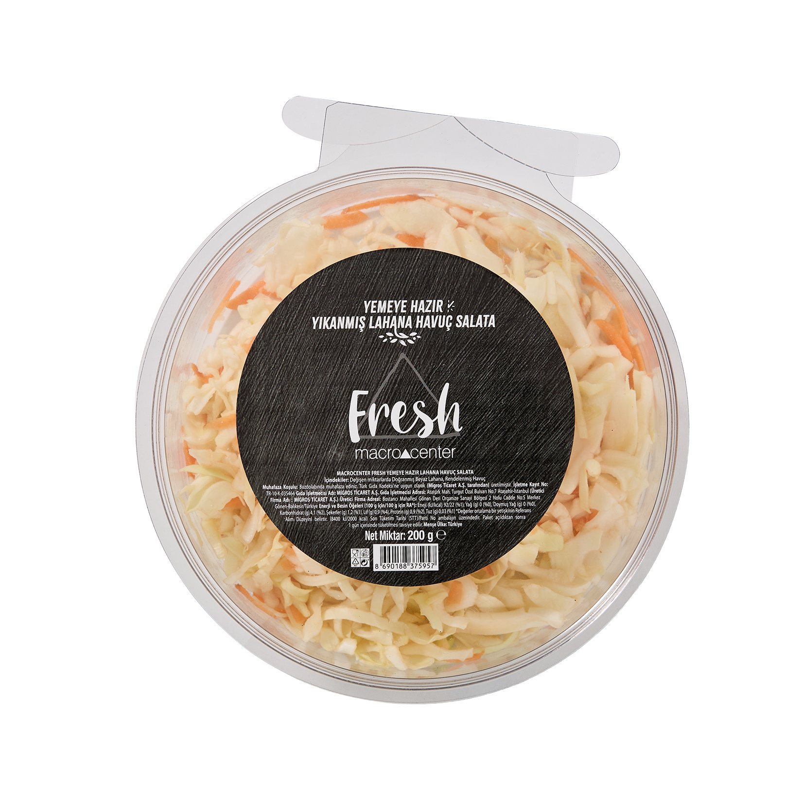 Macro Fresh Yemeye Hazır Lahana Havuç Salata 200 g