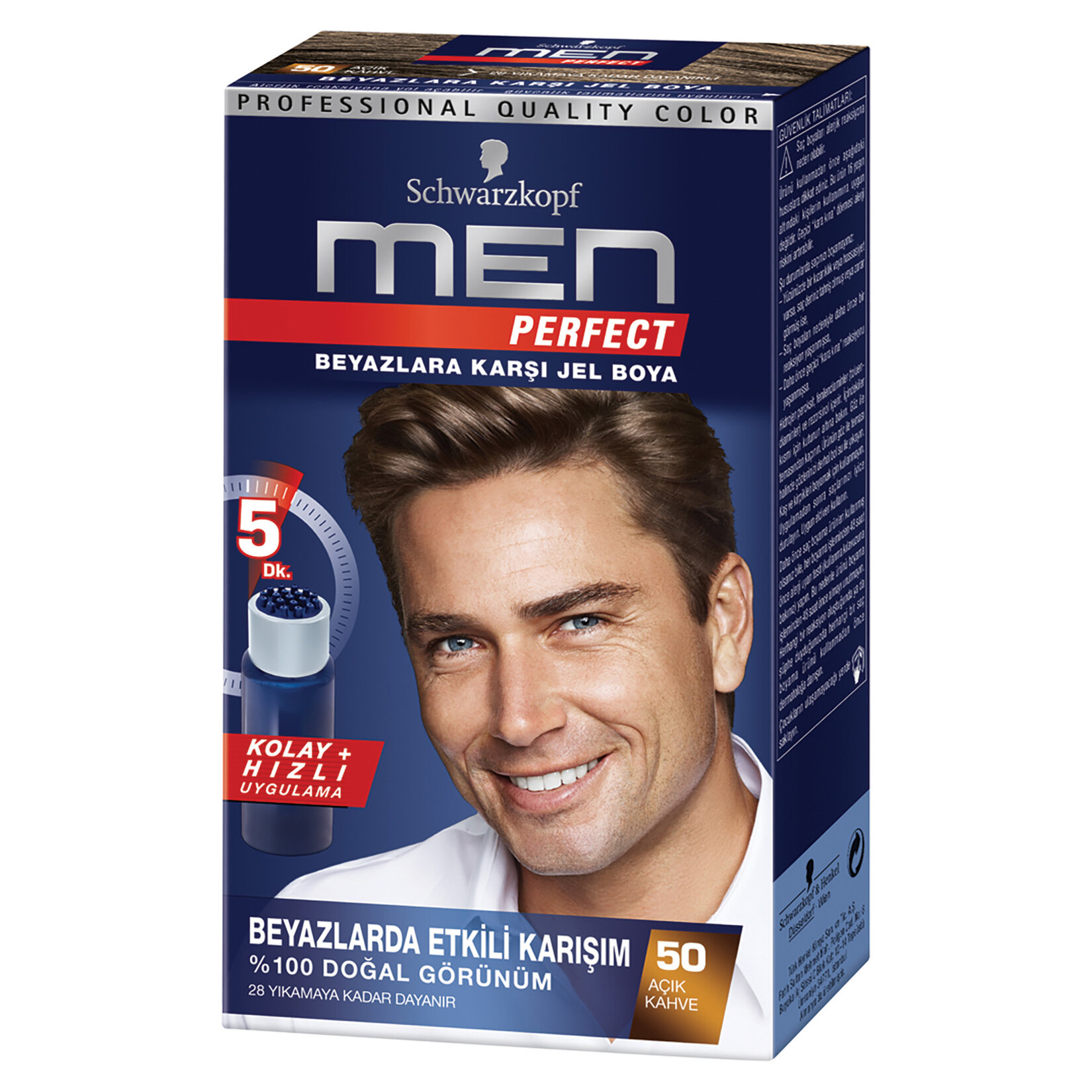 Men Perfect Erkek Saç Boyası 50 Açık Kahve