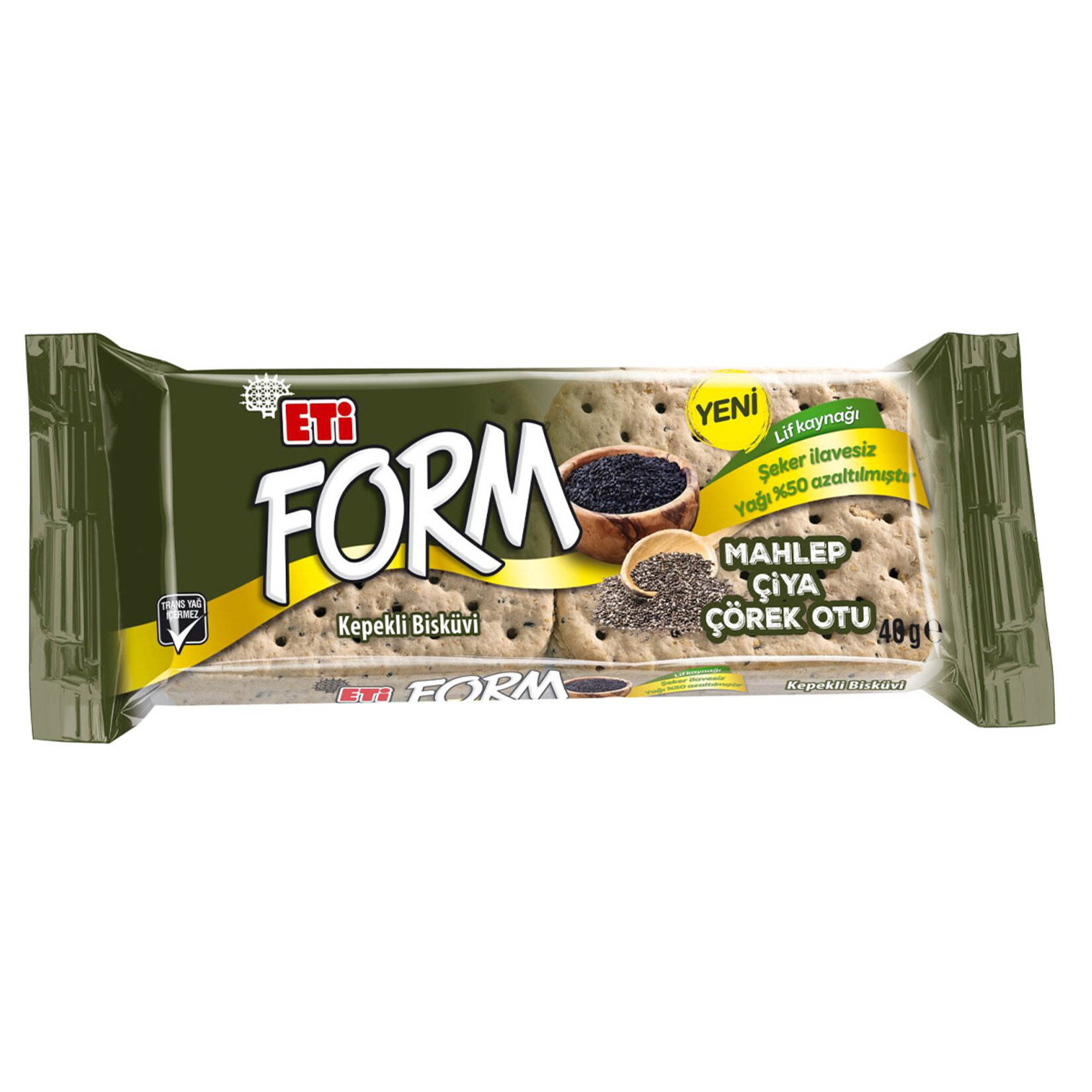 Eti Form Mahlepli Çiyalı ve Çörek Otlu Kepekli Bisküvi 40 G