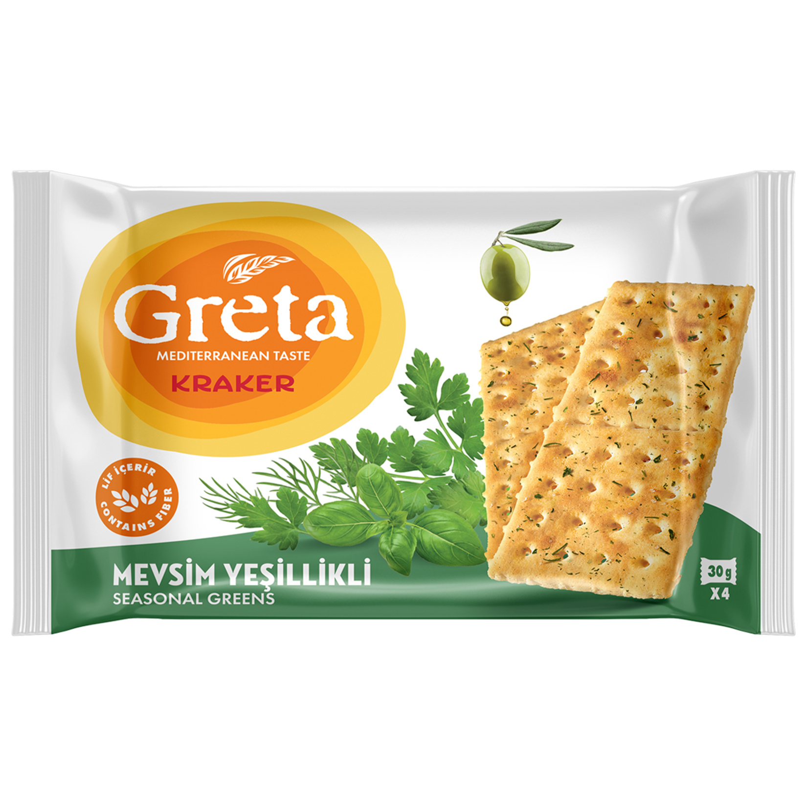 Greta Mevsim Yeşilliği Çeşnili Kraker 4'lü 120 G