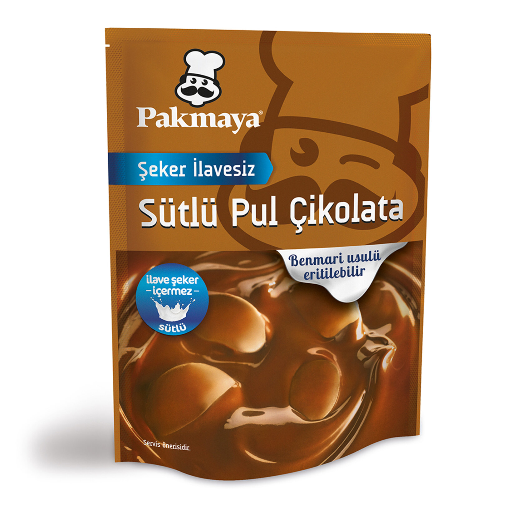 Pakmaya Şeker İlavesiz Sütlü Pul Çikolata 70 G