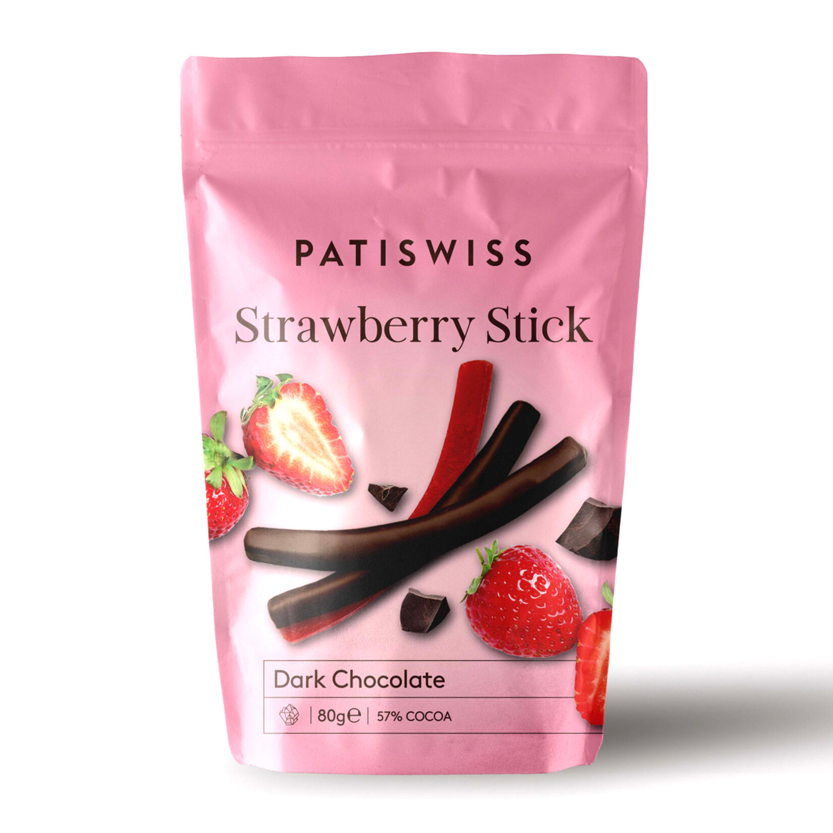 Patiswiss Bitter Çikolata Kaplı Çilek Çubuğu 80 G