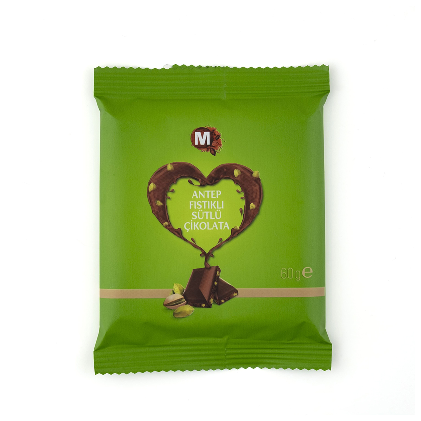 Migros Antep Fıstıklı Sütlü Tablet Çikolata 60 G