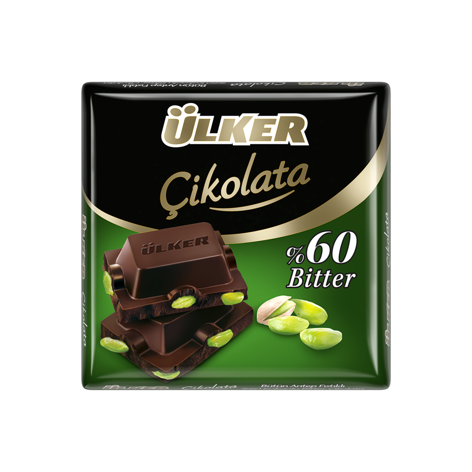 Ülker Bütün Antep Fıstıklı %60 Bitter Çikolata 65 G