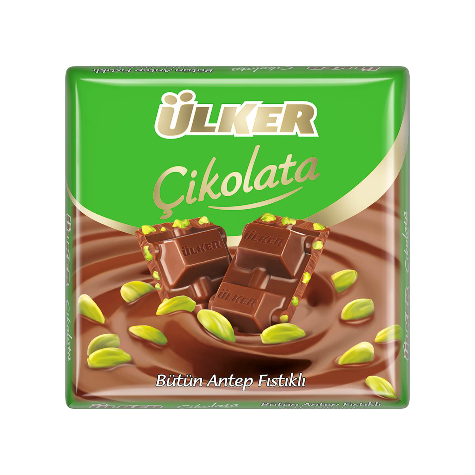 Ülker Bütün Antep Fıstıklı Sütlü Kare Çikolata 65 G