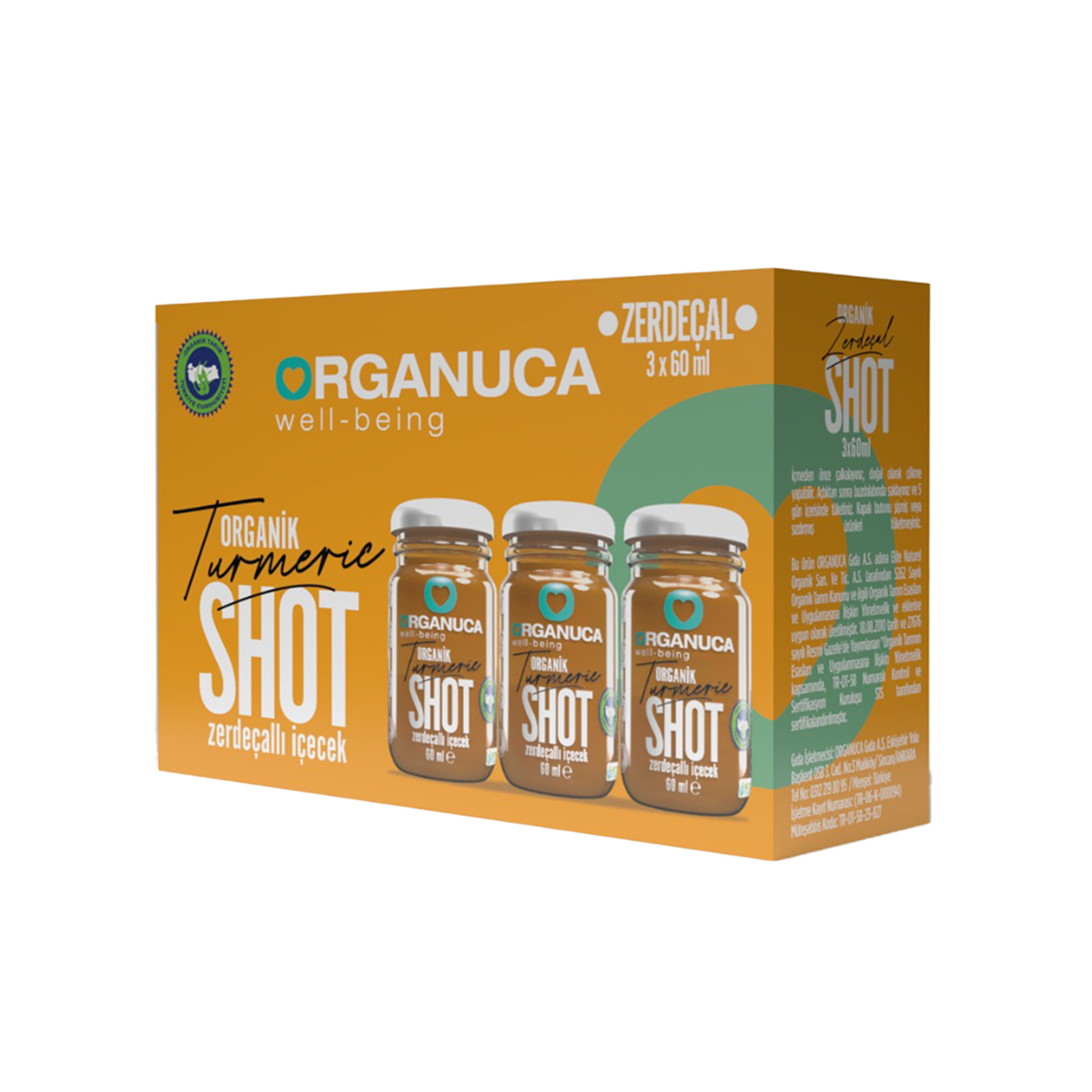 Organuca Zerdeçallı İçecek Shot 3 x 60 Ml