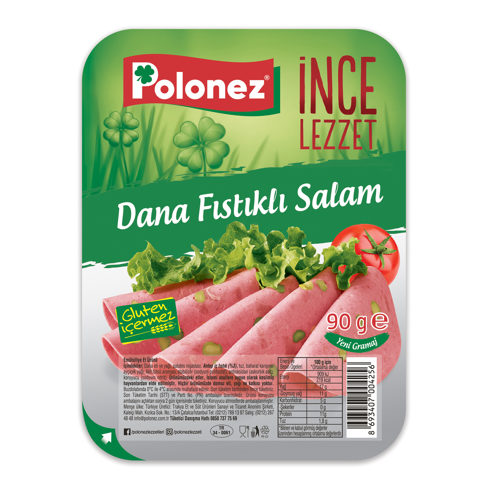 Polonez Fıstıklı Salam 90 G