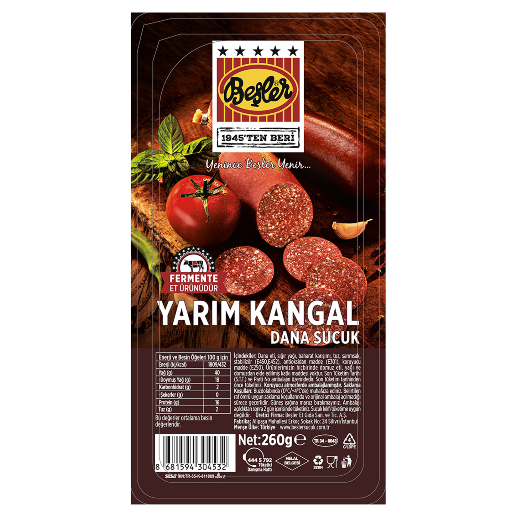 Beşler Yarım Kangal 260 G