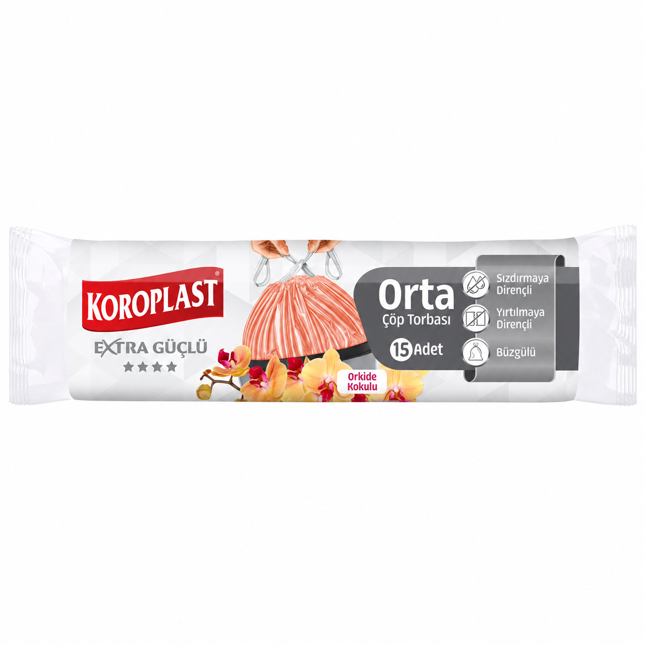 Koroplast Ext Güçlü Orkide 15 Li Orta Çöp Torb.