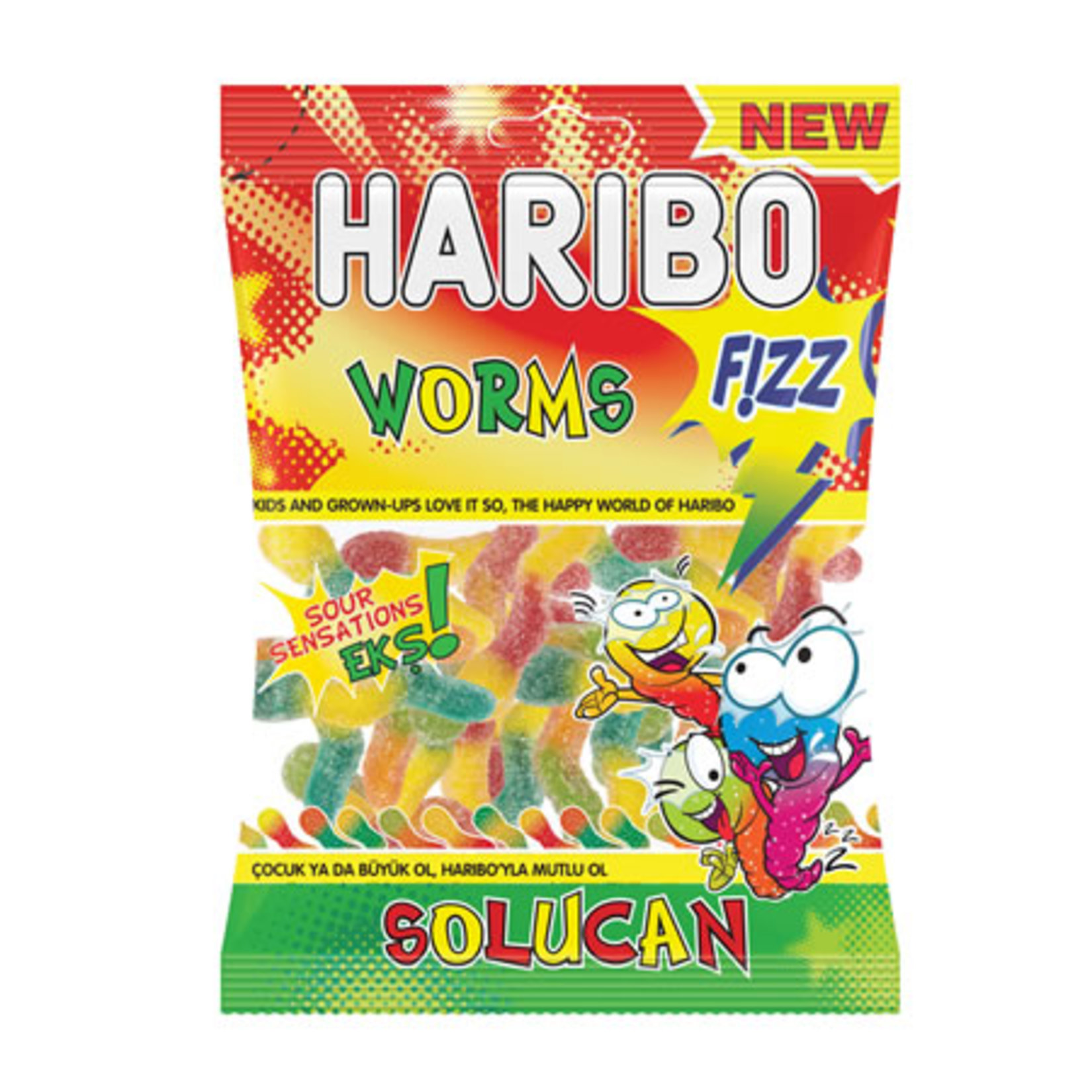 Haribo 70 Gr Solucan Fizz