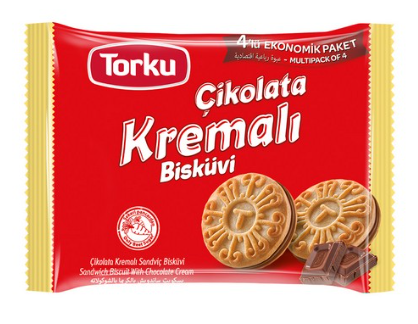 Torku Çikolata Kremalı Bisküvi 4 Lü 244 Gr