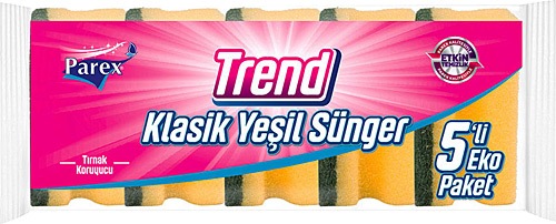 Parex 5 Li Oluklu Sünger Trend Klasik