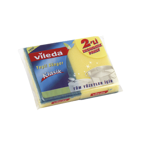 Vileda Yeşil Düz Sünger 2li