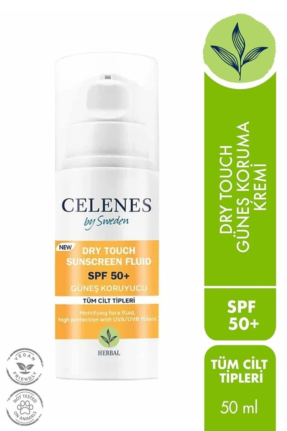 Celenes by Sweden By Sweden Herbal Dry Touch Spf 50 Mat Bitişli Güneş Kremi - Yüz Ve Dekolte Bölgesi 50 Ml