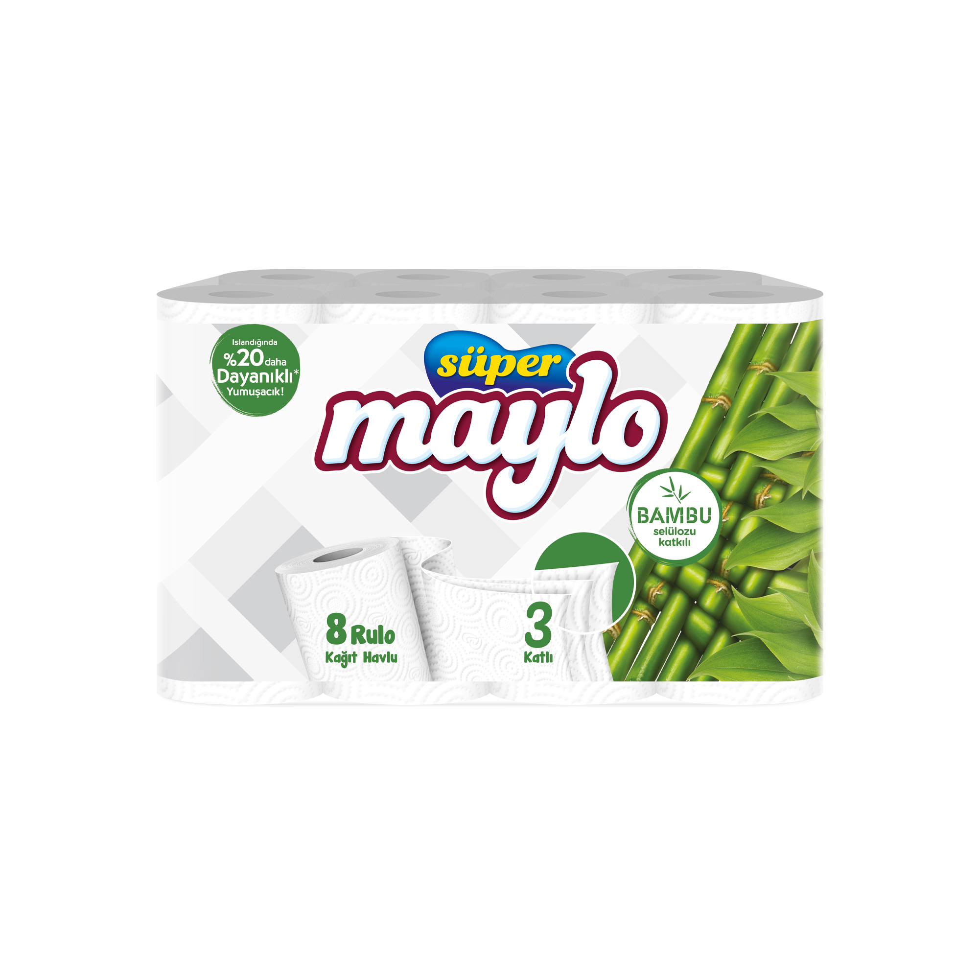 Maylo 3 Katlı Bambu Katkılı Kağıt Havlu