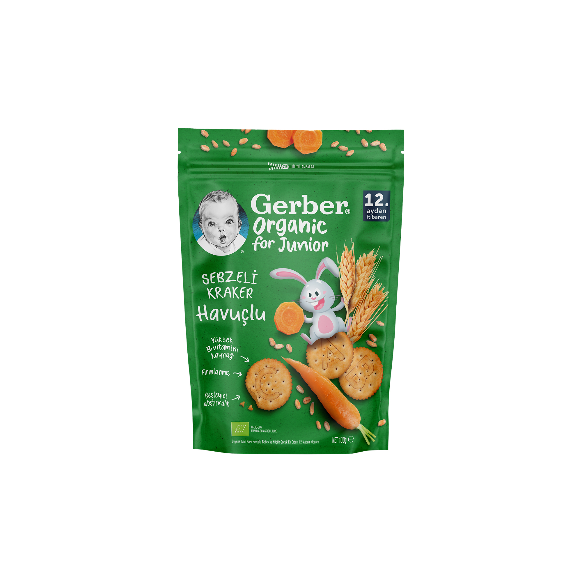 Gerber Organik Tahıl Bazlı Havuçlu Sebzeli Kraker