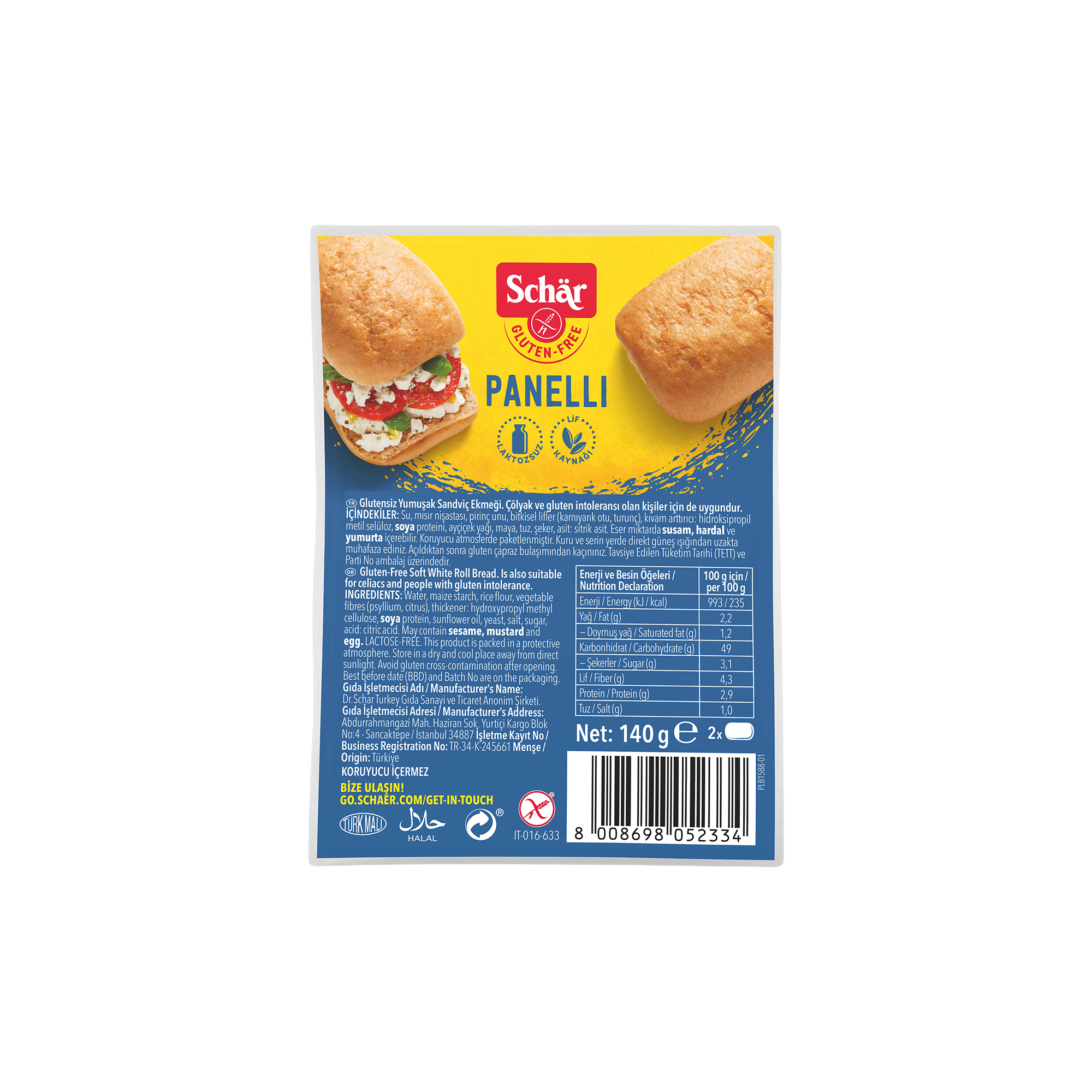 Schar Panelli Sandviç Ekmeği